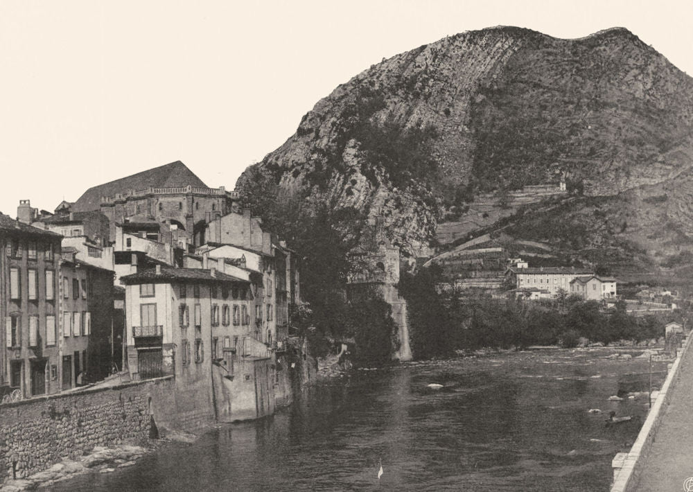 ARIÈGE. Foix- L'Ariège 1903 old antique vintage print picture